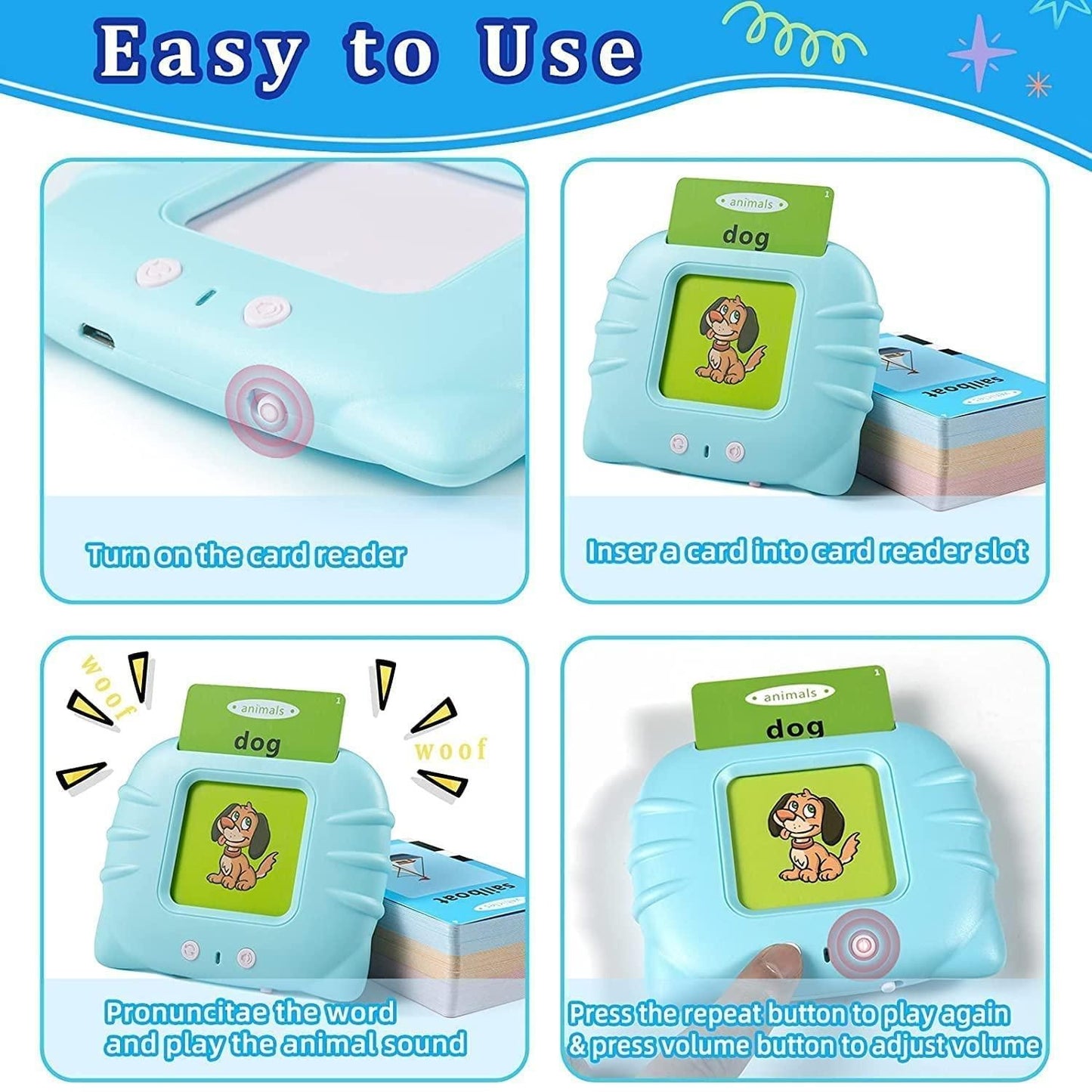 Talking Flash Cards Educational Learning Toy - Comfo Cart